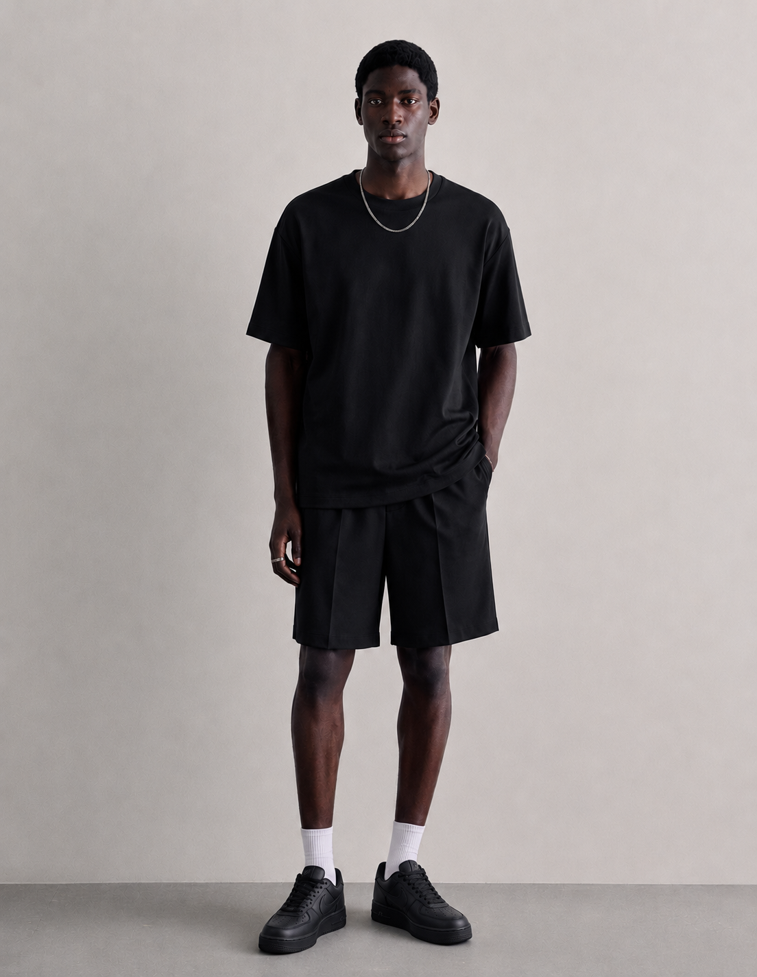 Ensemble Co-ord Oversize Plissé - Noir