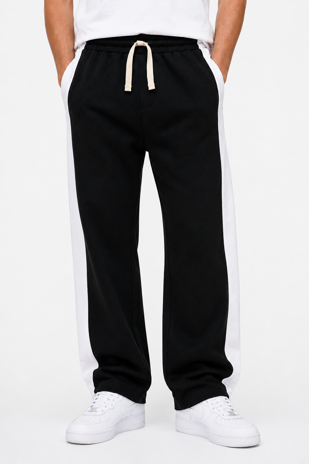 Pantalon Baggy avec Bande Homme