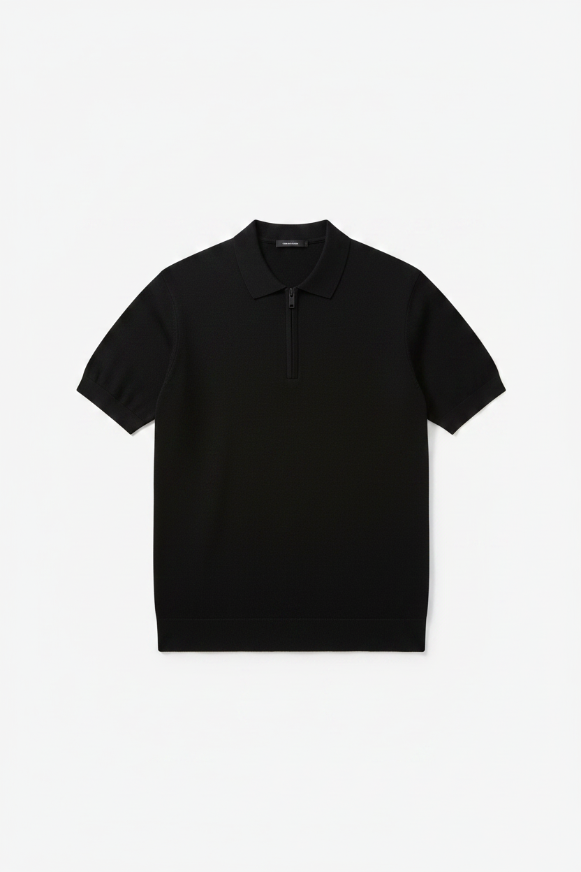 Black Polo Flat Lay
