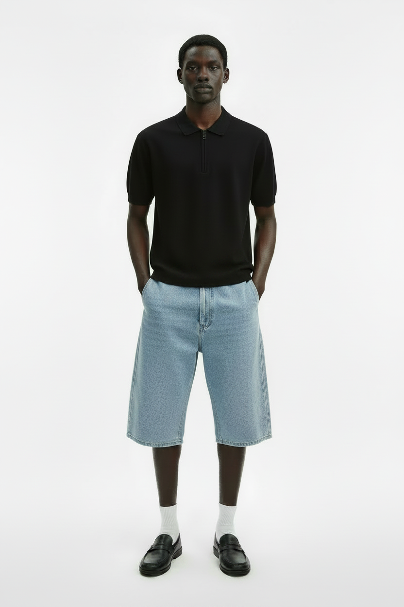 Clean Cropped Polo on Model