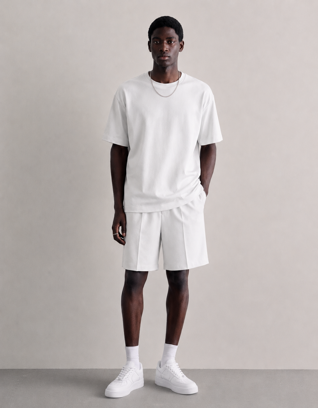 Ensemble Co-ord Oversize Plissé - Blanc