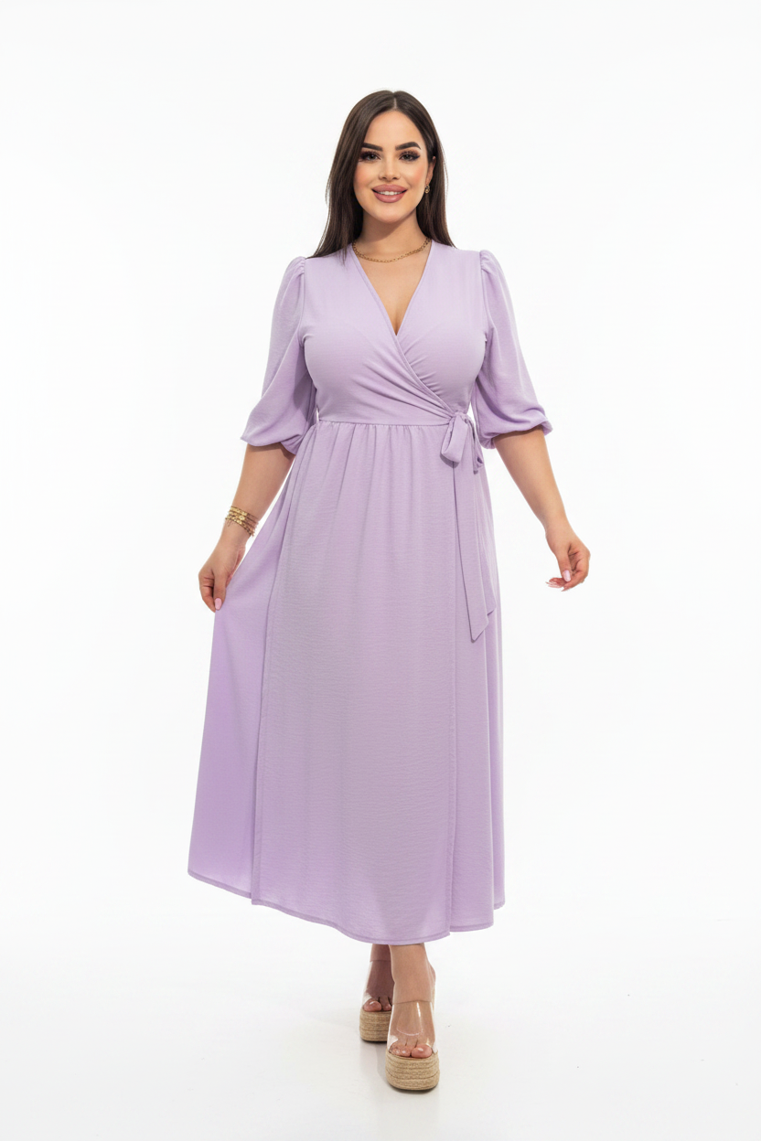 Robe Croisée Midi Femme