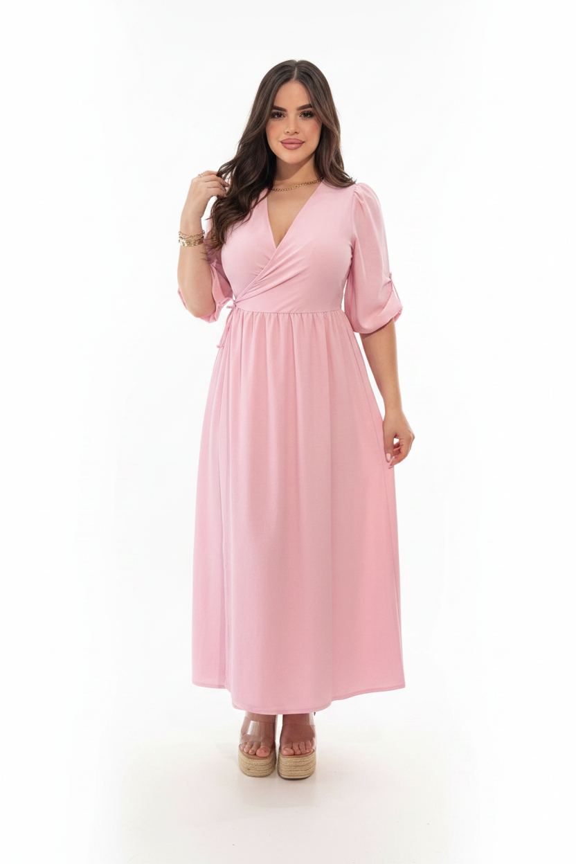 Robe Croisée Midi Femme
