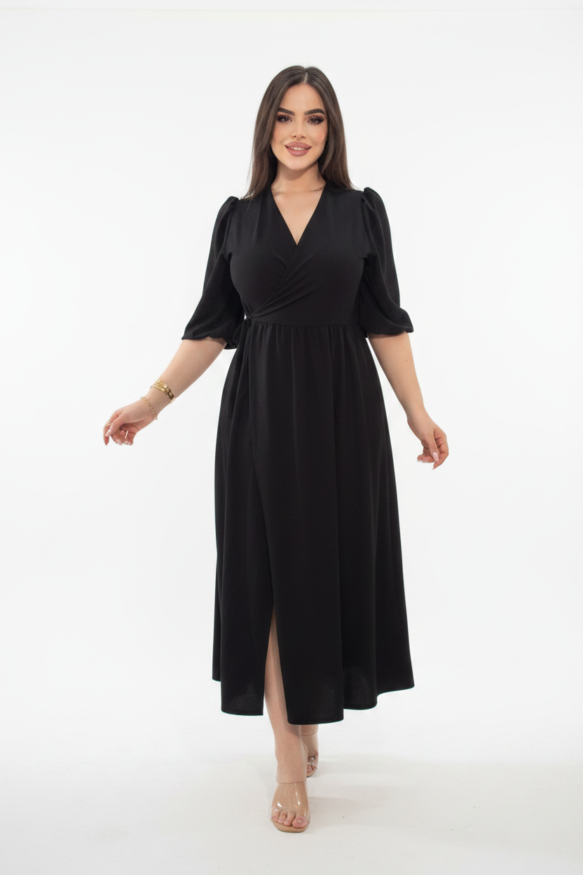 Robe Croisée Midi Femme