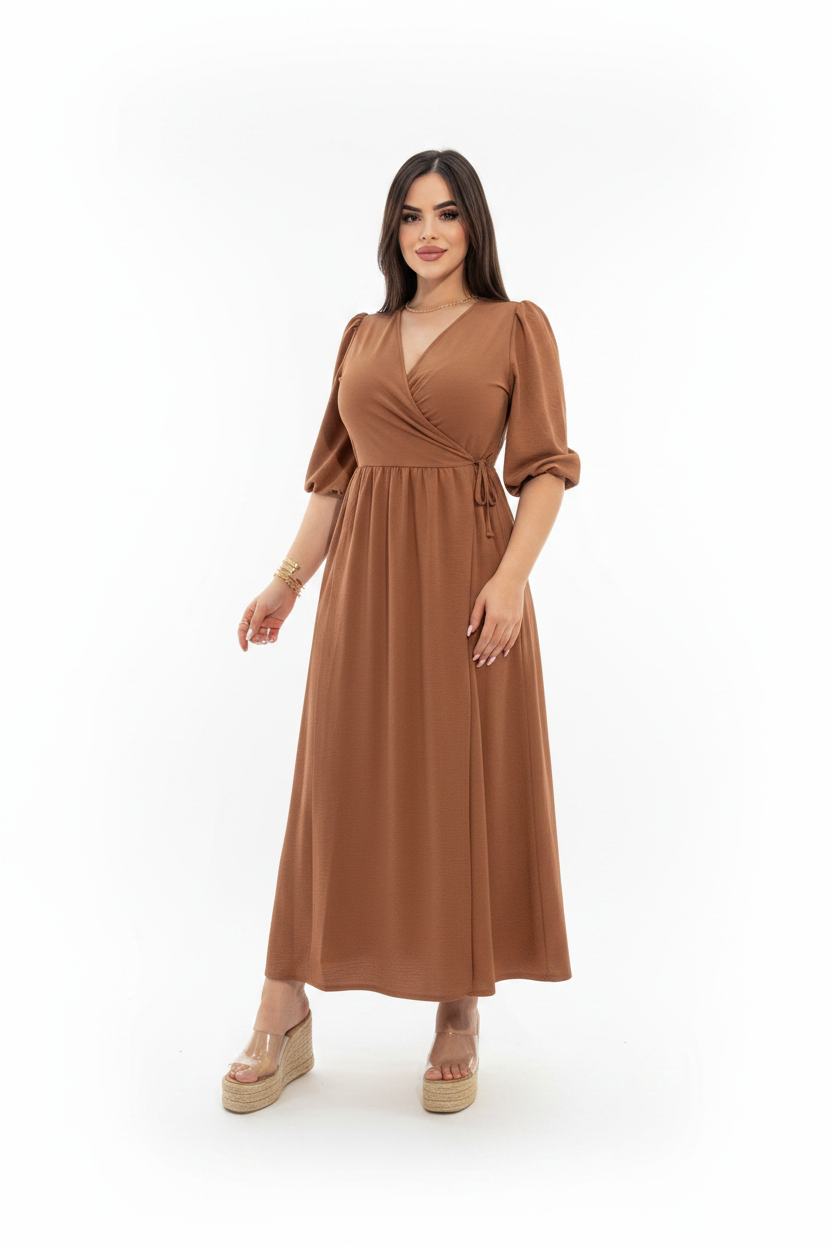 Robe Croisée Midi Femme