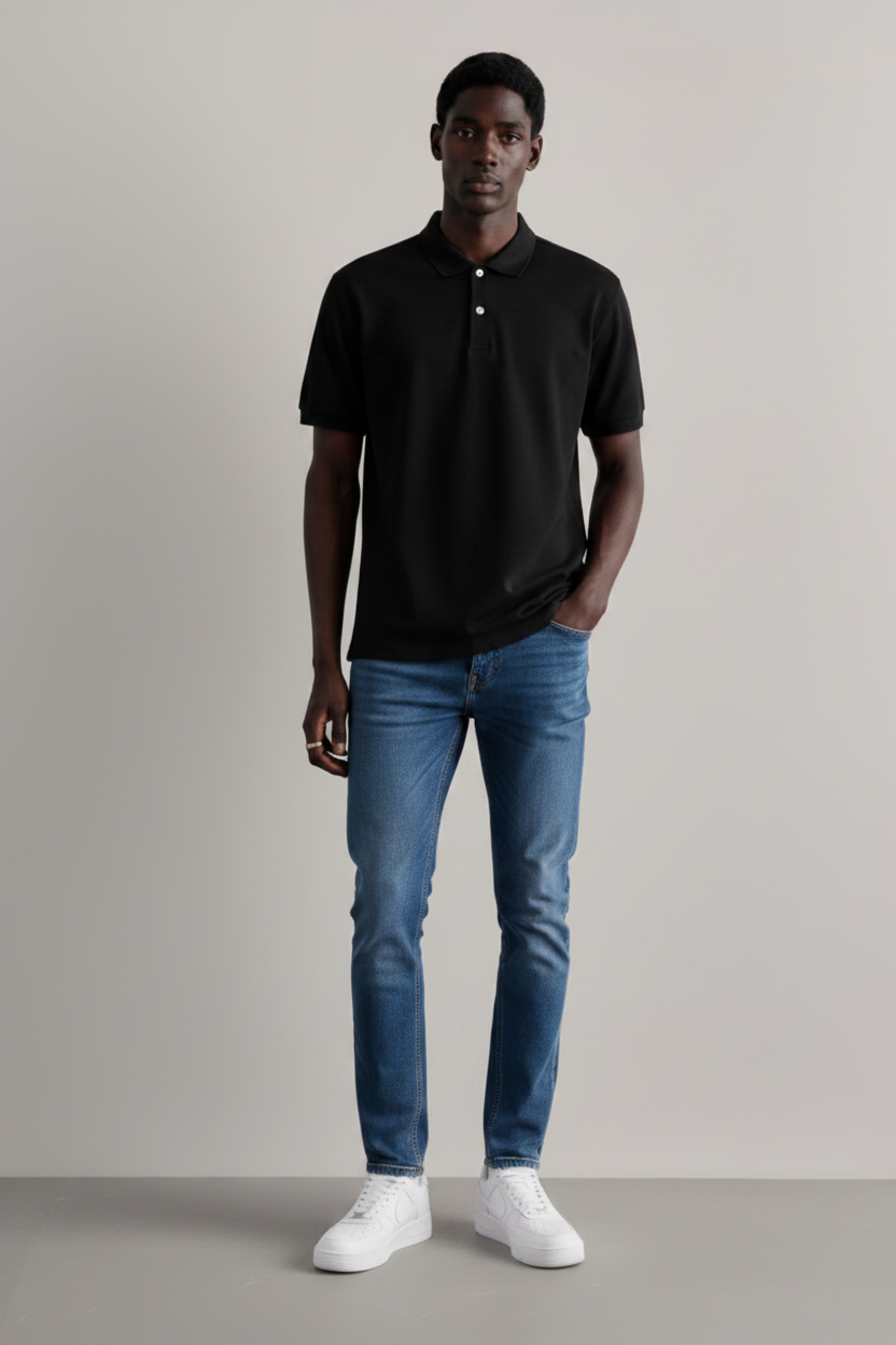 Polo Noir – Jean Pleine Longueur
