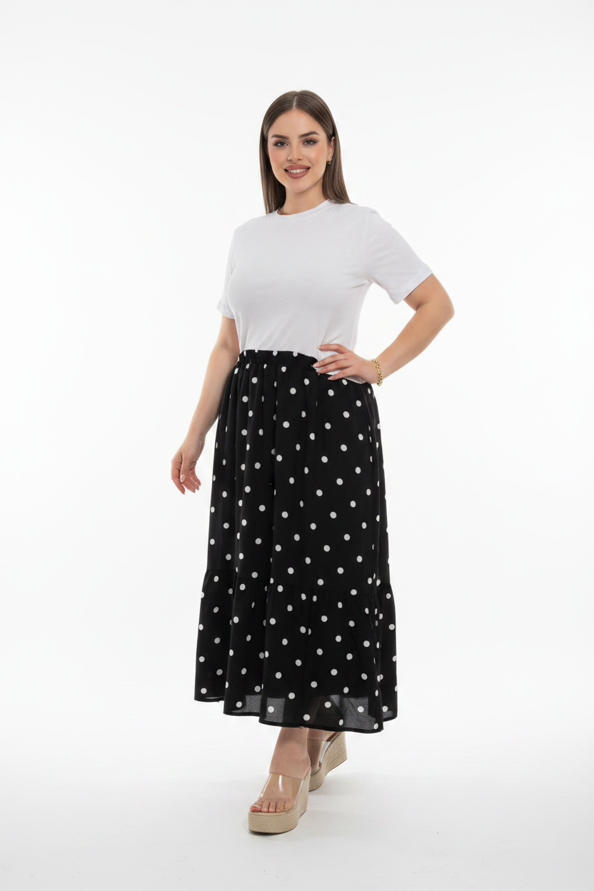 Robe Blanc + Noir Pois - Pose Différente